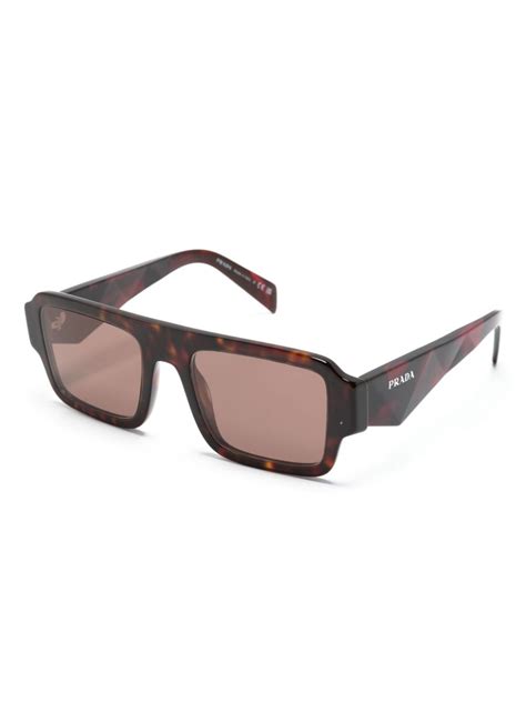 sonnenbrillen rocker prada braun herren|Prada Eyewear Sonnenbrille Mit Eckigem Gestell .